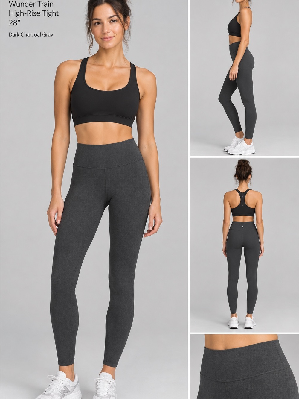 Lululemon High-Rise Tight 28" - Dark Charcoal Gray NWOT